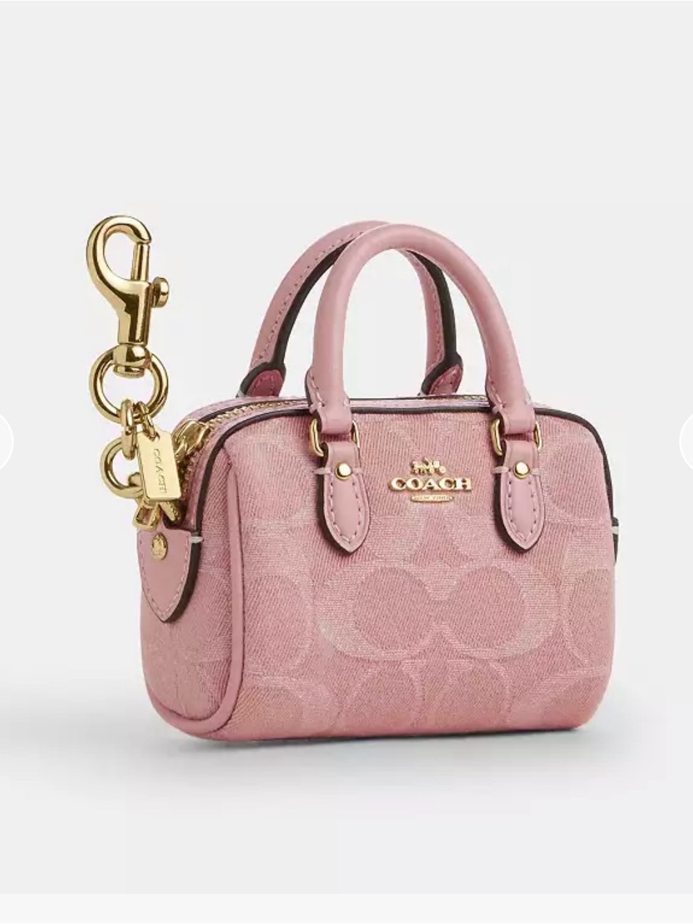 Coach Pink Denim Rowan Charm - Picture 2 of 2
